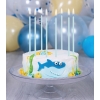 Świeczki urodziny długie dekoracja niebieski 8x